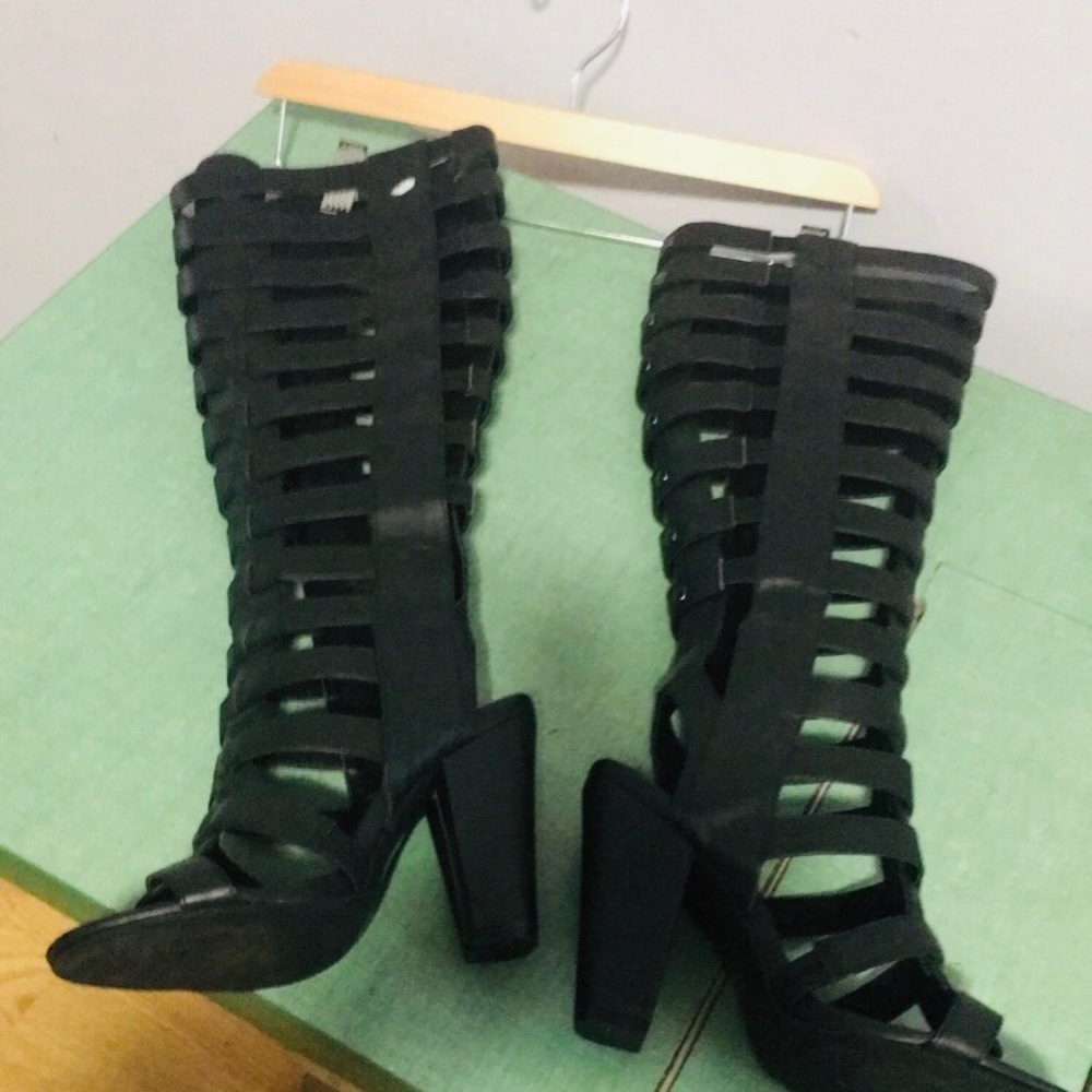 Micheal Antonio Black knee high heel boots